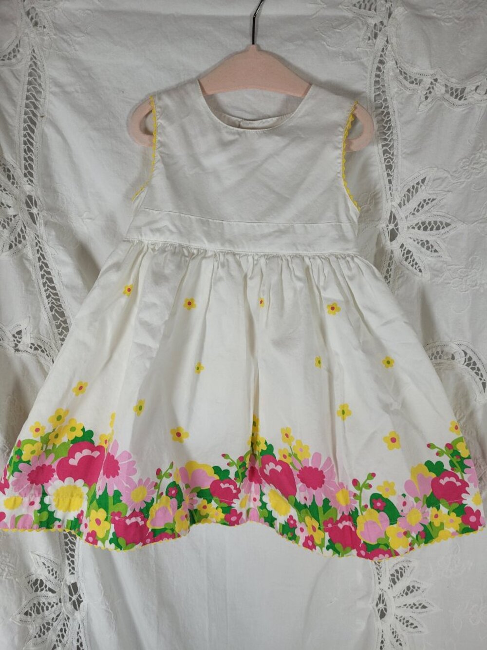 Girls 18 Month Dress Carters Flower Garden Print Poly Skirt Flounce Springtime